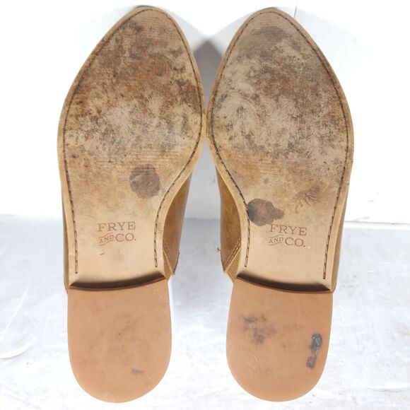 Frye women's Fenn US 7M Brown Leather Slip On Flat Mules Shoes - Picture 10 of 16